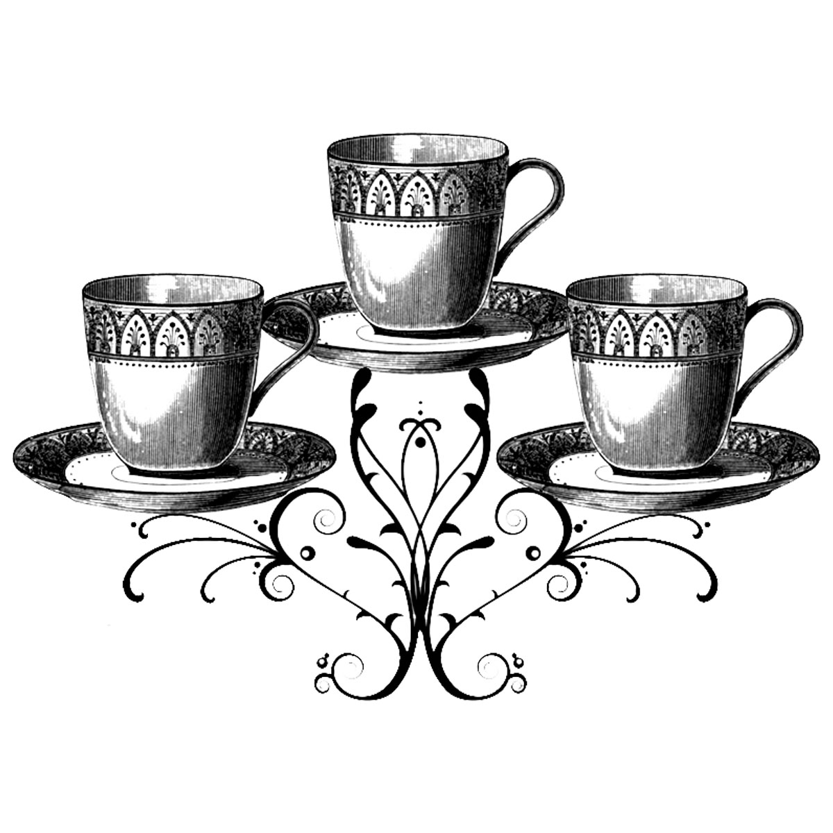 #1806 - Tea Cup Group - Eclectic